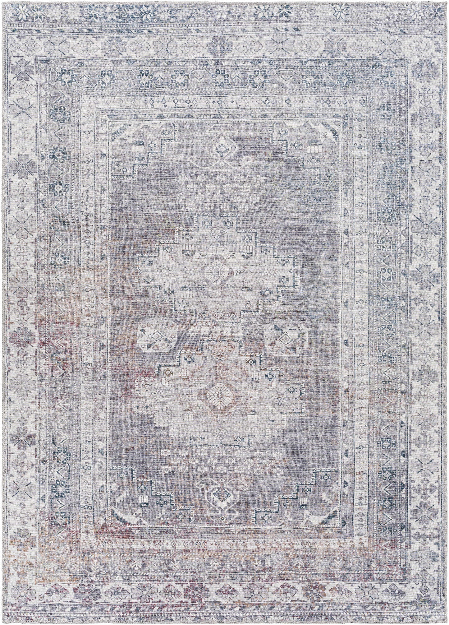Washable Gray Tumble Dry Rug - Baltinglass Collection Durable Style