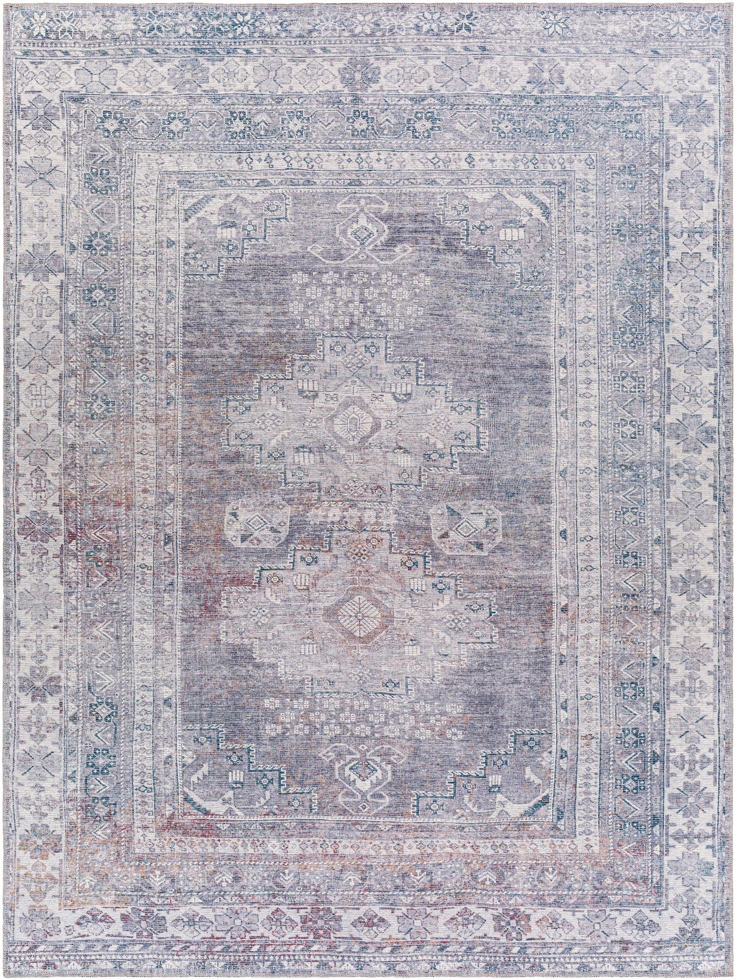 Washable Gray Tumble Dry Rug - Baltinglass Collection Durable Style