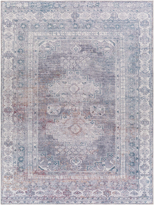 Washable Gray Tumble Dry Rug - Baltinglass Collection Durable Style