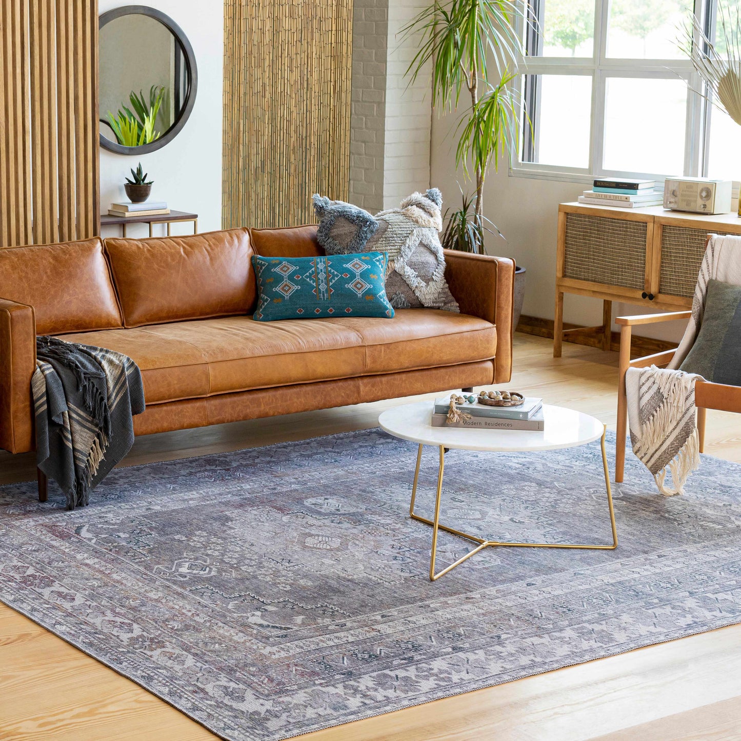 Washable Gray Tumble Dry Rug - Baltinglass Collection Durable Style
