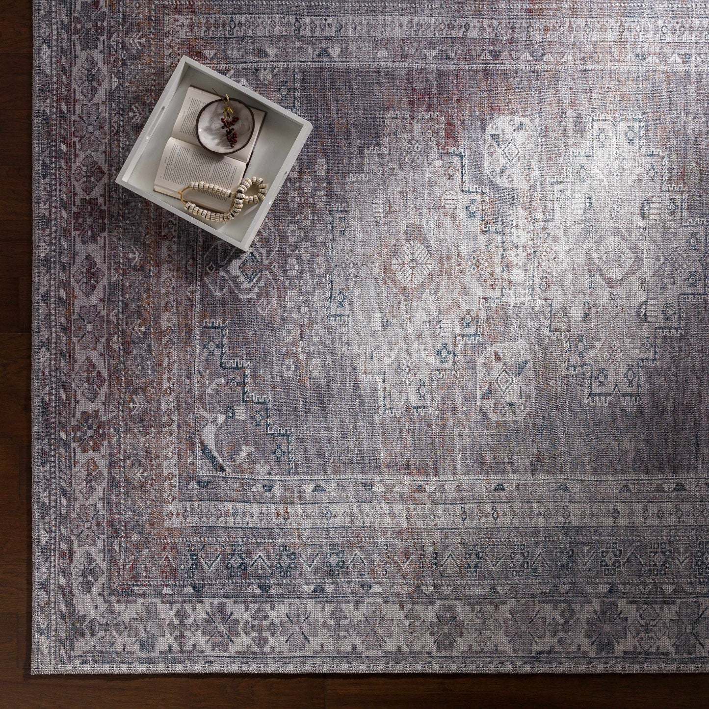 Washable Gray Tumble Dry Rug - Baltinglass Collection Durable Style