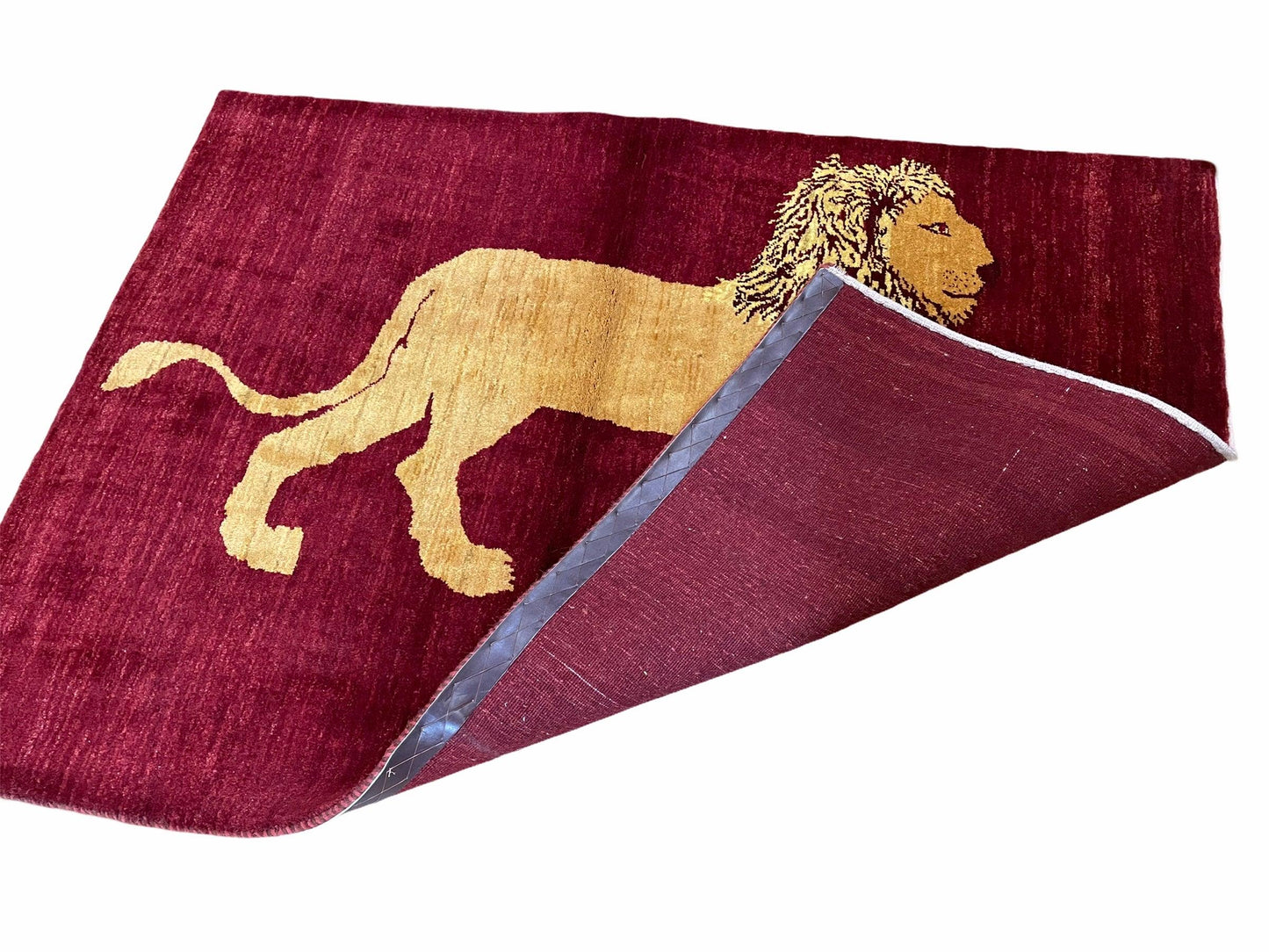 Handmade Wool Rug Lion Pictorial 3.5x5