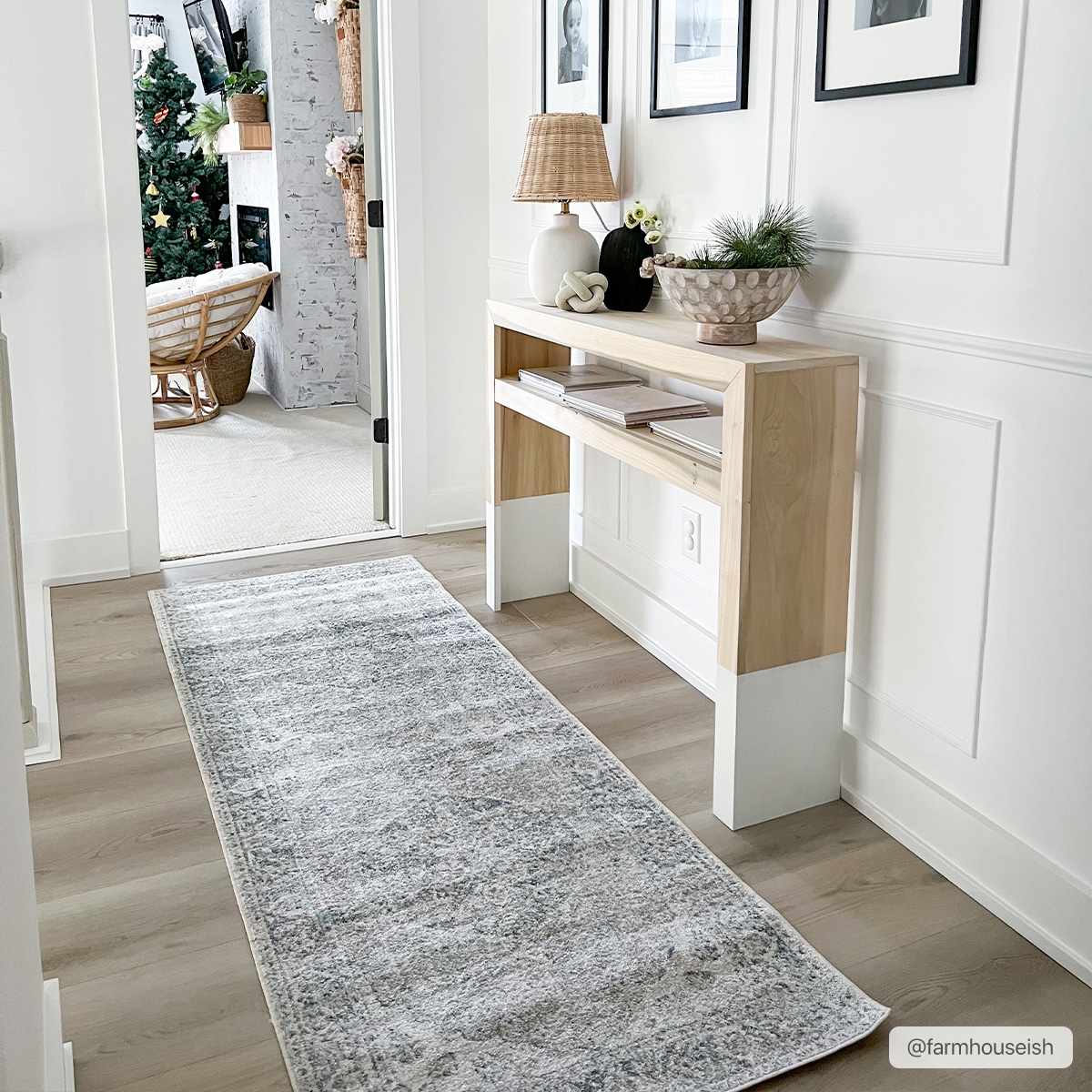 Washable Blue Flat Pile Rug - Stylish Durable Home Decor