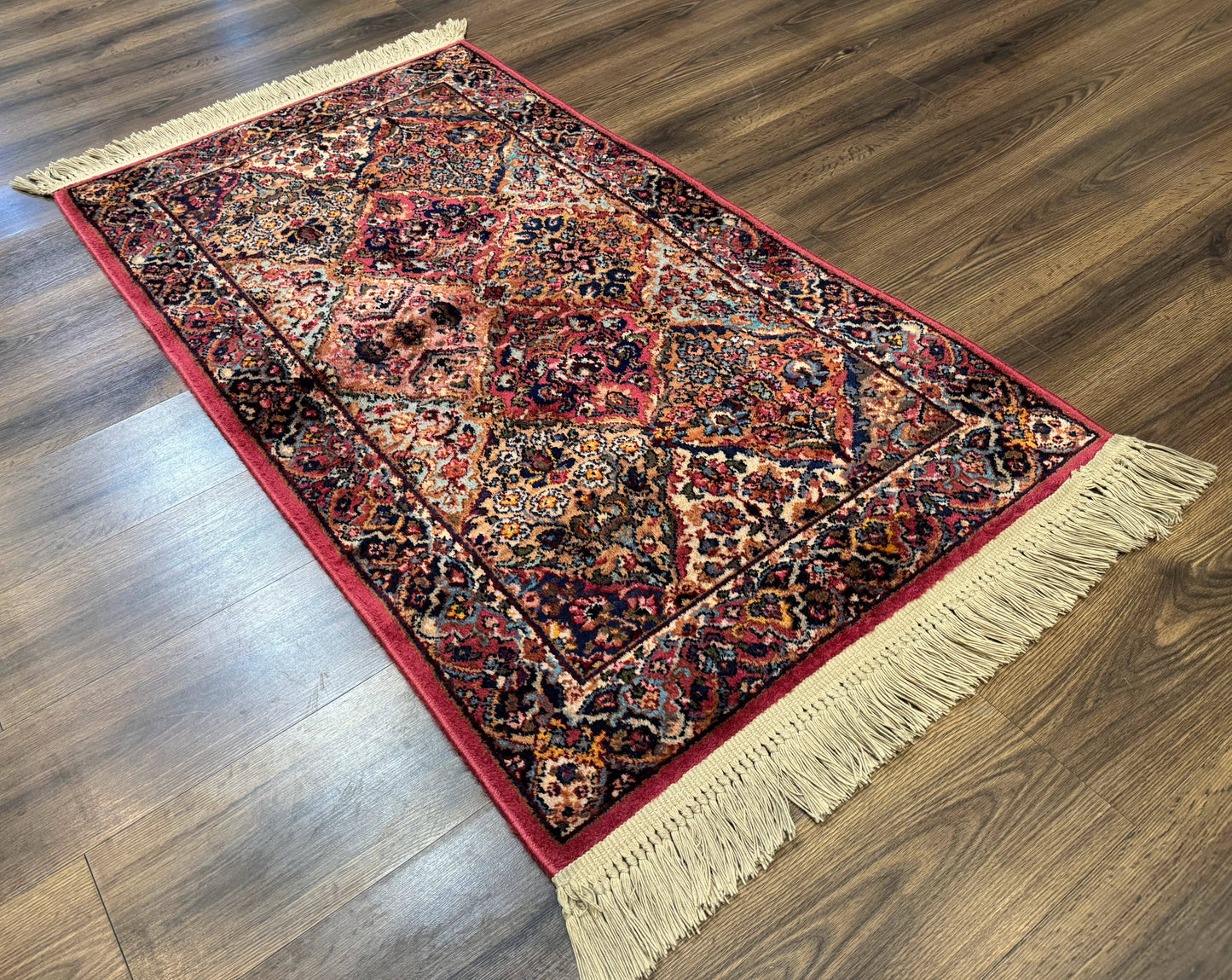 Karastan Rug 3x5 Multicolor Panel Kirman #717, Original 700 Series, Wool Pile, Discontinued