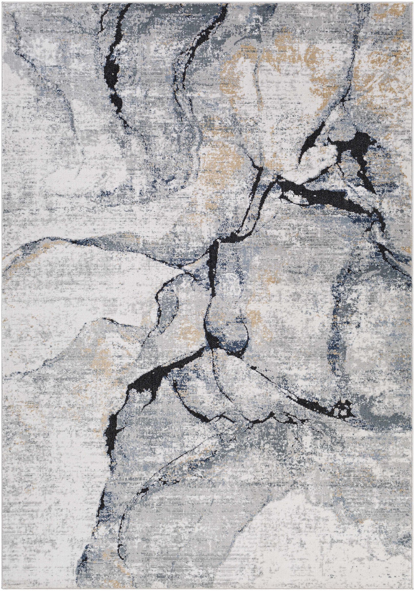 Fremantle Gray Marble Area Rug - Elegant Modern Living Room Decor