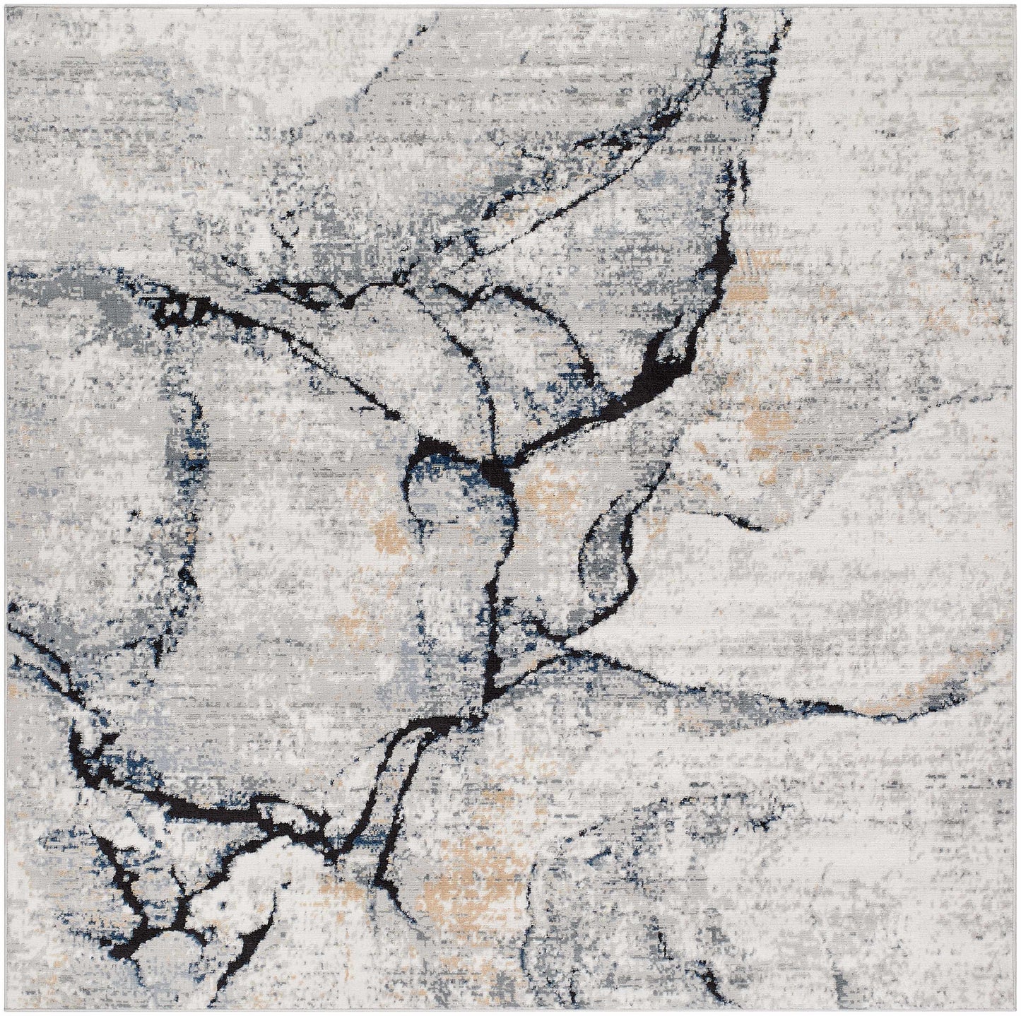 Fremantle Gray Marble Area Rug - Elegant Modern Living Room Decor