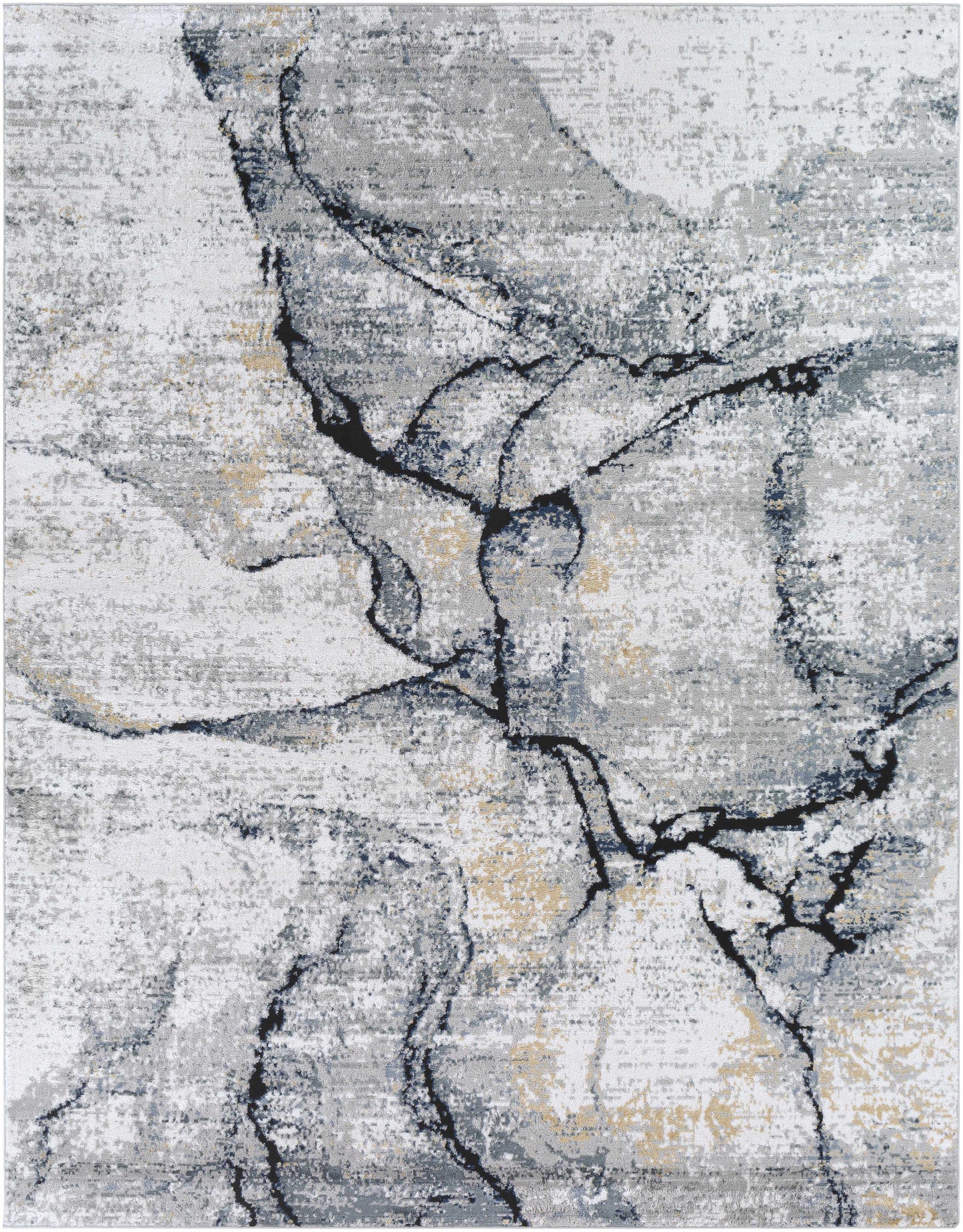 Fremantle Gray Marble Area Rug - Elegant Modern Living Room Decor