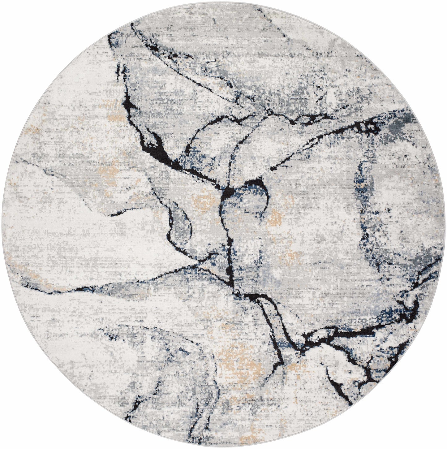 Fremantle Gray Marble Area Rug - Elegant Modern Living Room Decor
