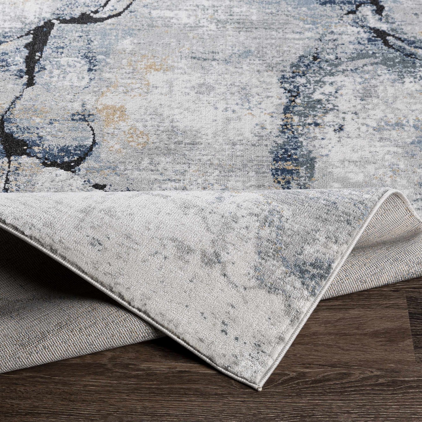 Fremantle Gray Marble Area Rug - Elegant Modern Living Room Decor