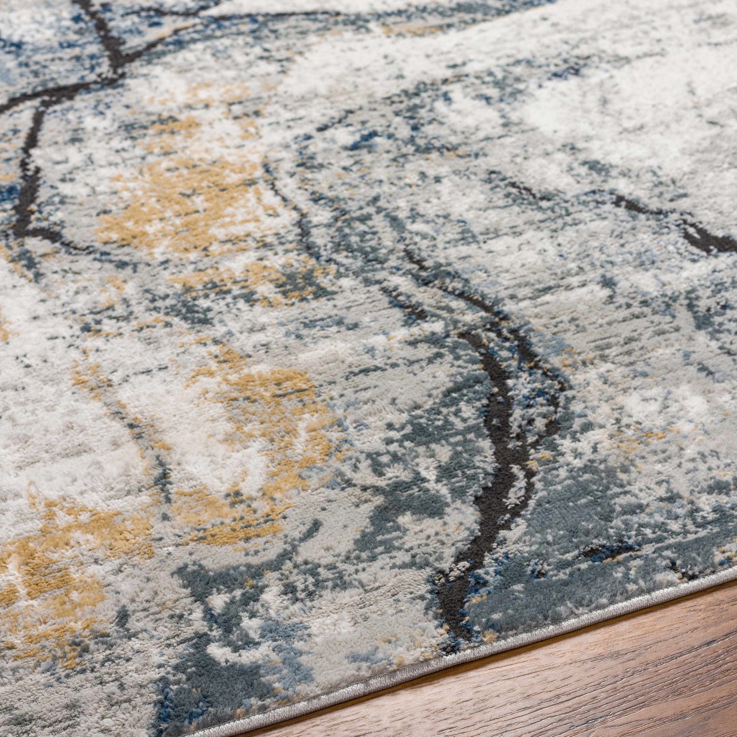 Fremantle Gray Marble Area Rug - Elegant Modern Living Room Decor