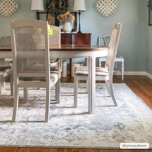 Ivory Washable Flat Pile Rug - Hera Collection for Modern Decor