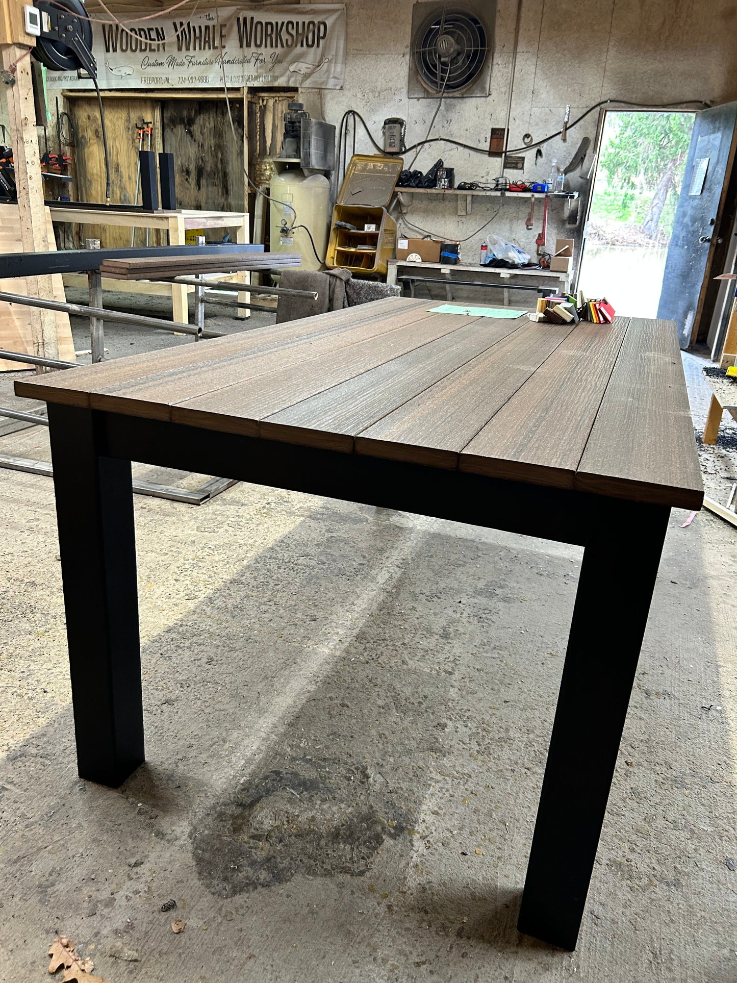 Post Leg Outdoor Counter Height Table For Durable Poly Outdoor Furniture Collection