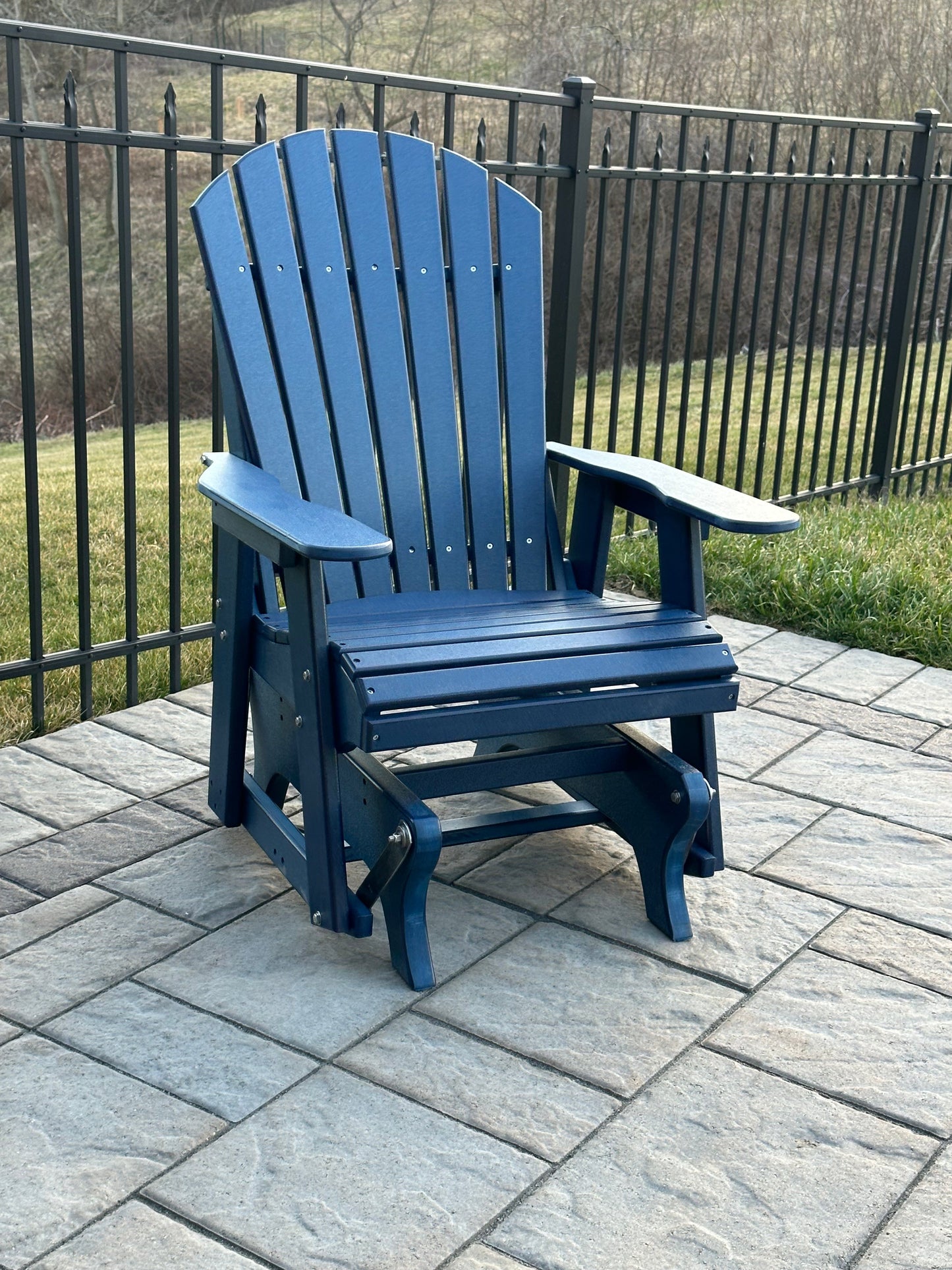 Single Fanback Glider Outdoor Seating For Patio Tables And Courtyard Decor