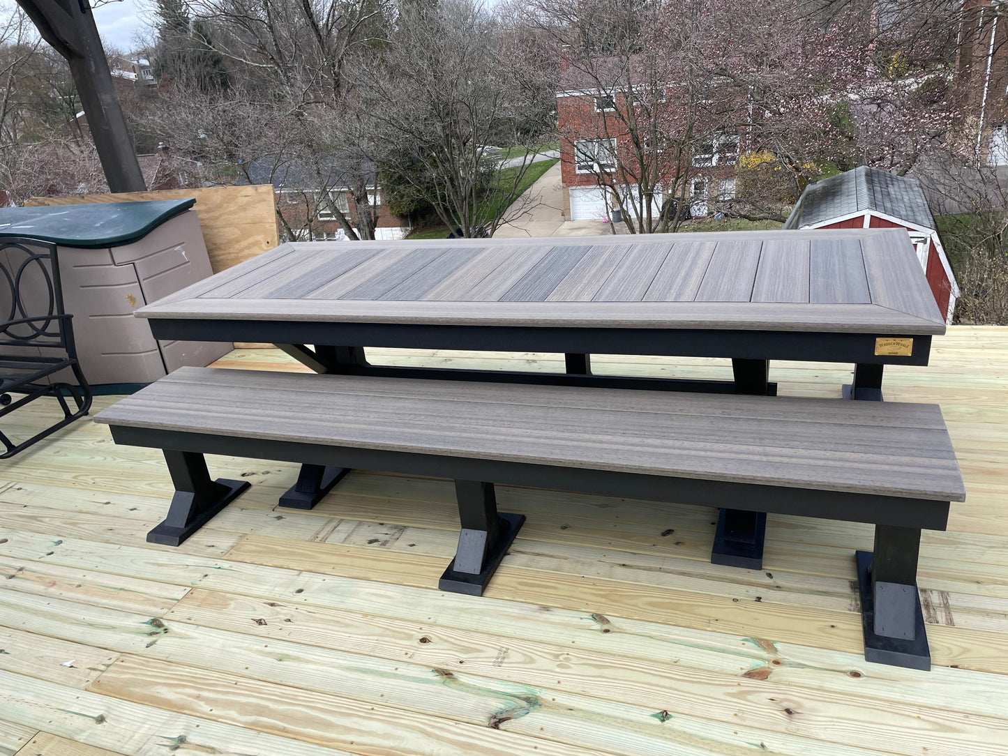Trestle X Outdoor Bench All Weather HDPE Patio Seating For Outdoors