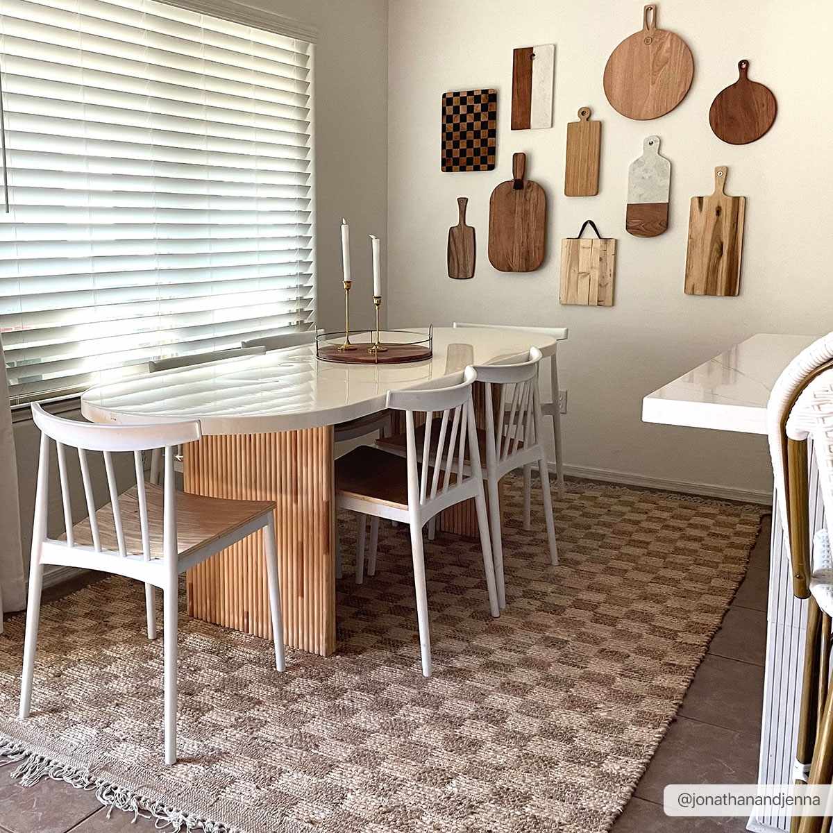 Checkered Jute Area Rug - Eco-Friendly Home Decor