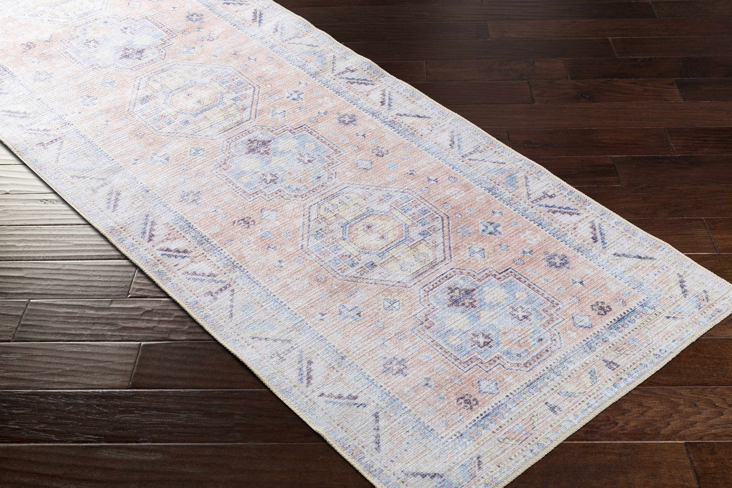 Morcott Peach Washable Area Rug - Soft Stylish Easy-Clean Home Decor