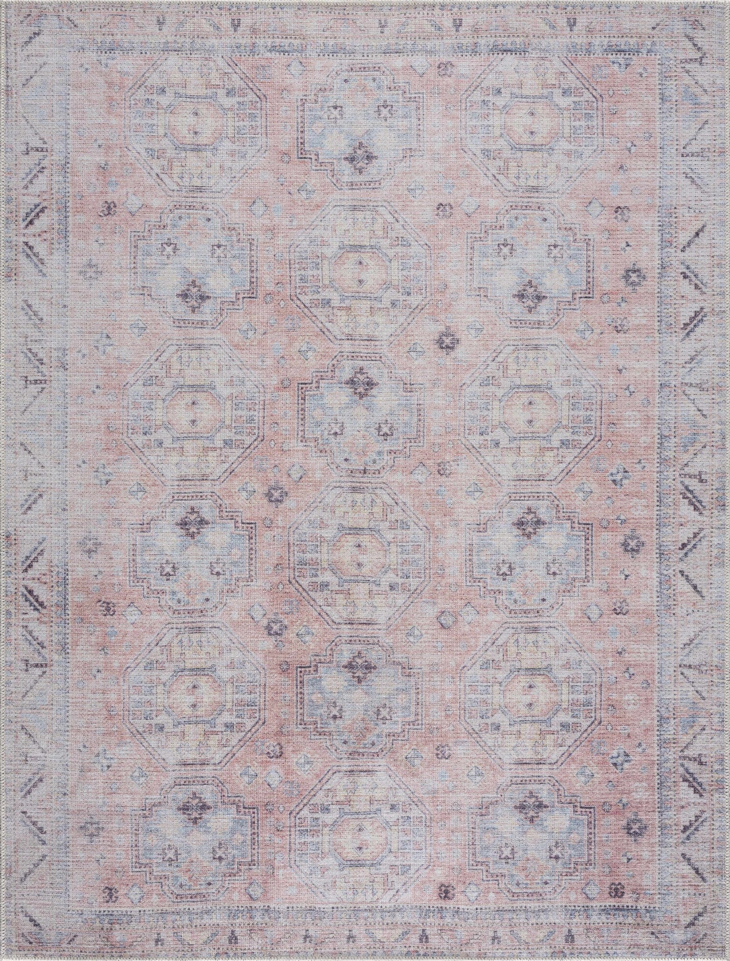 Morcott Peach Washable Area Rug - Soft Stylish Easy-Clean Home Decor