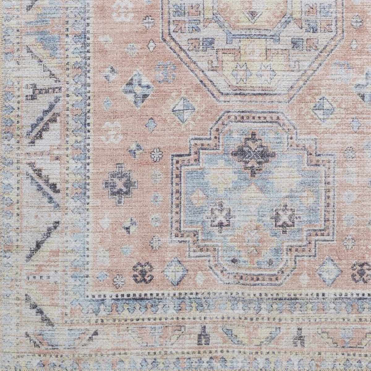 Morcott Peach Washable Area Rug - Soft Stylish Easy-Clean Home Decor