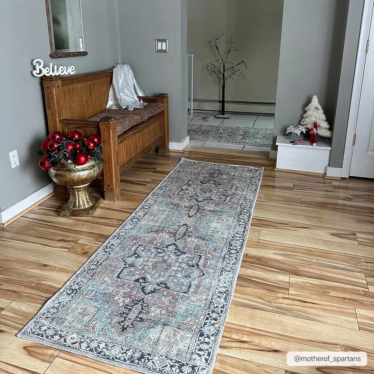 Washable Green Tumble Dry Rug - Soft and Durable