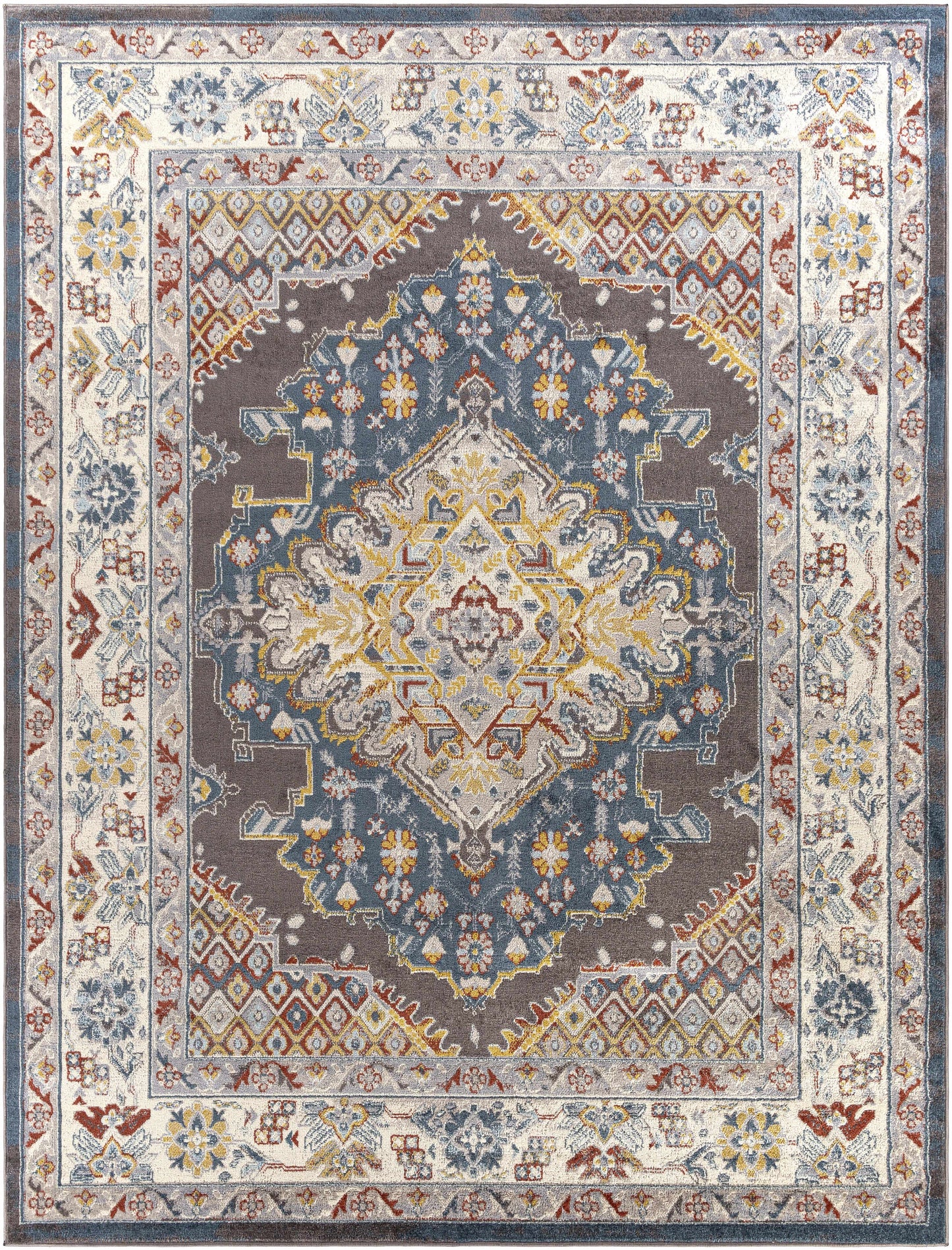 Haymond Brown Medallion Area Rug - Elegant Living Room or Bedroom Decor