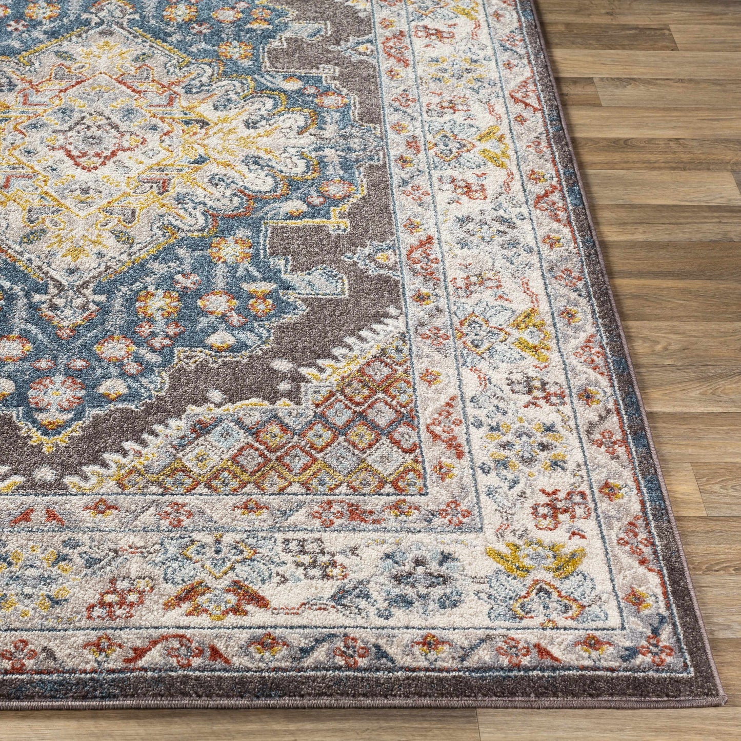 Haymond Brown Medallion Area Rug - Elegant Living Room or Bedroom Decor