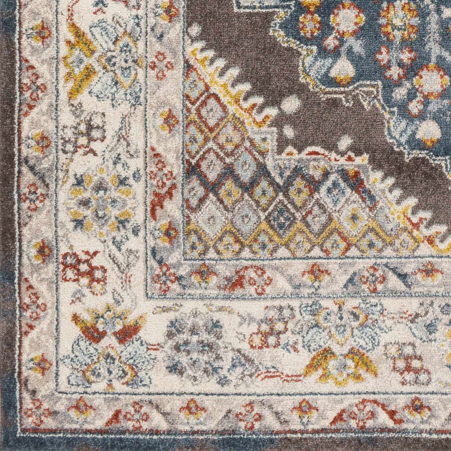Haymond Brown Medallion Area Rug - Elegant Living Room or Bedroom Decor