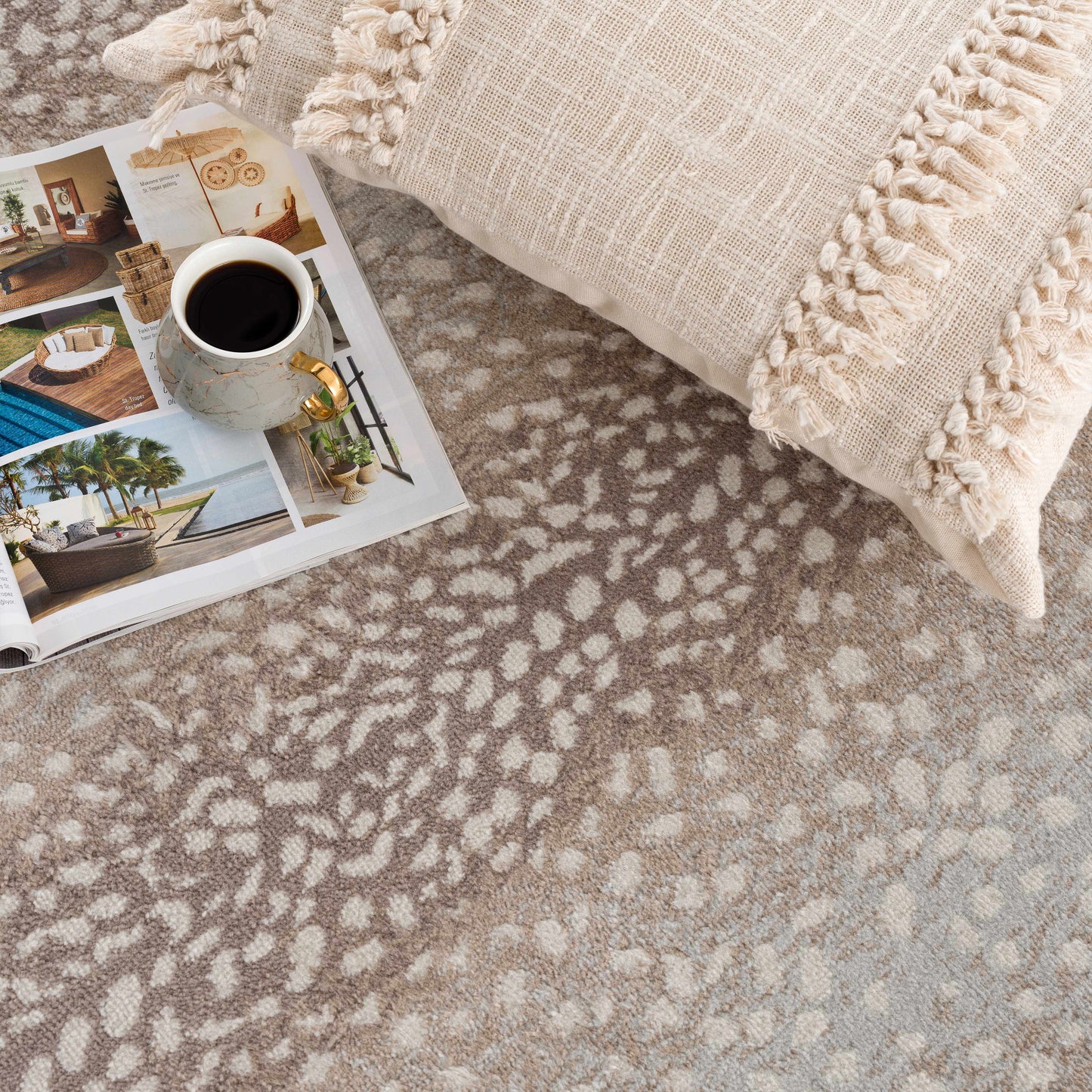 Tan Leopard Print Area Rug - Stylish Home Decor Accent