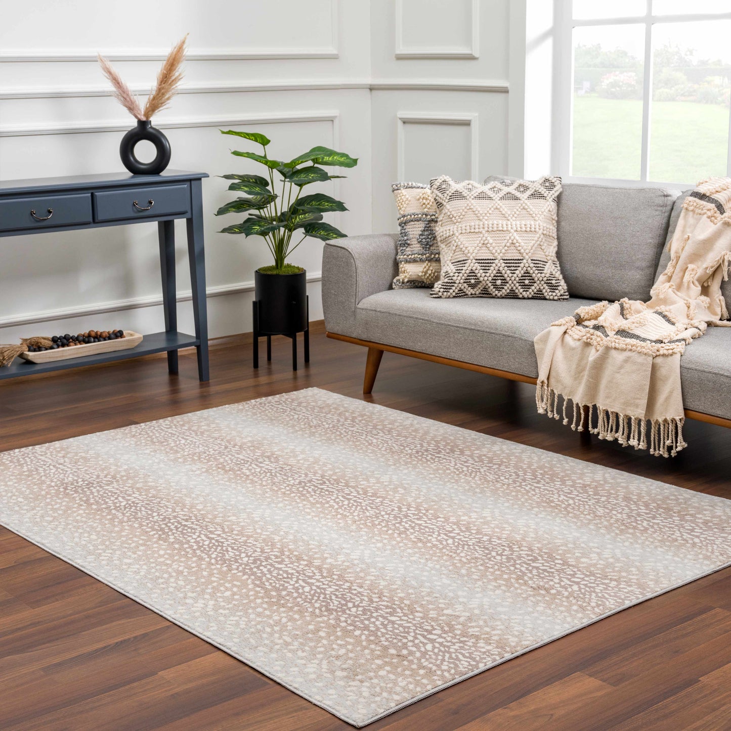 Tan Leopard Print Area Rug - Stylish Home Decor Accent