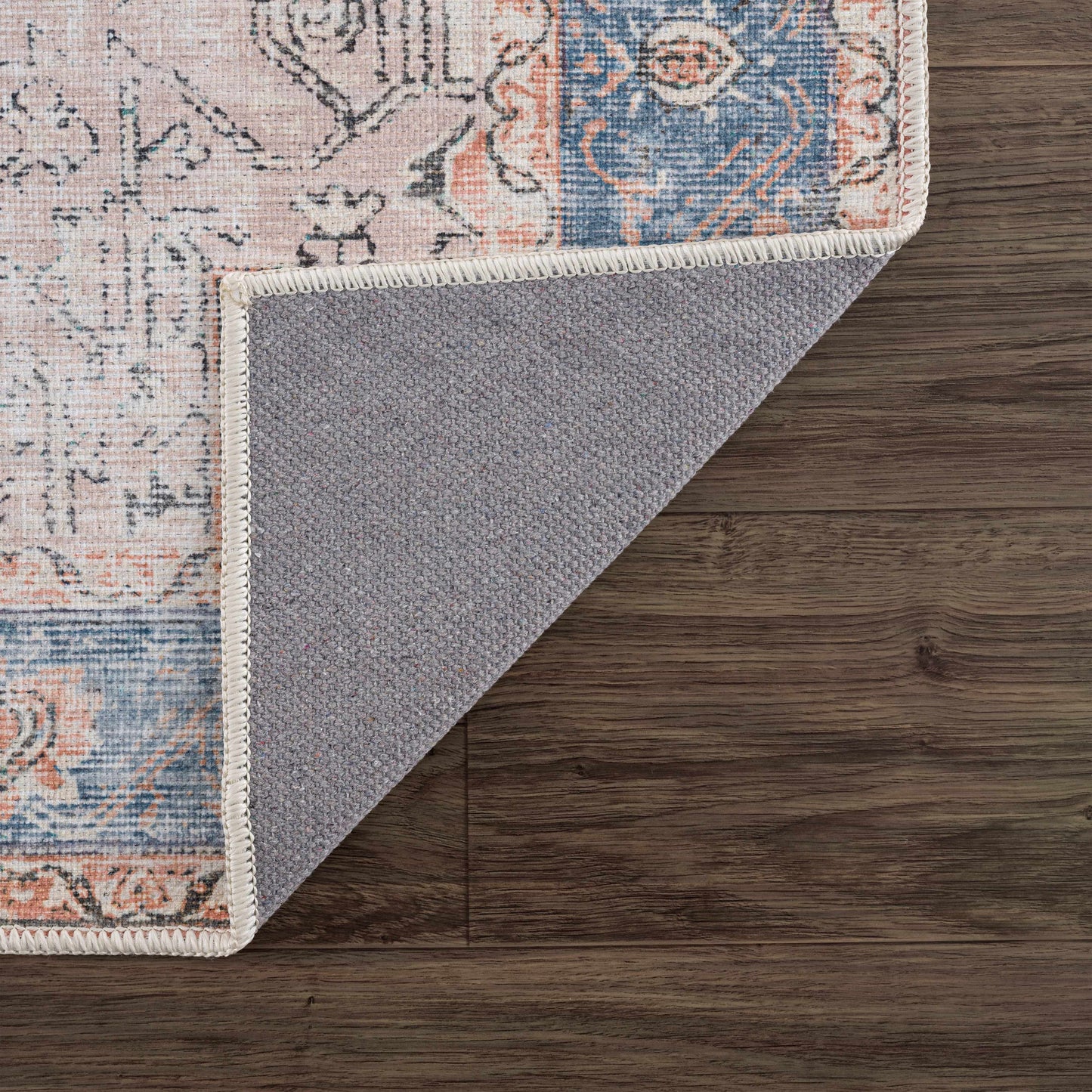 Distressed Washable Area Rug - Stylish Durable Easy to Clean