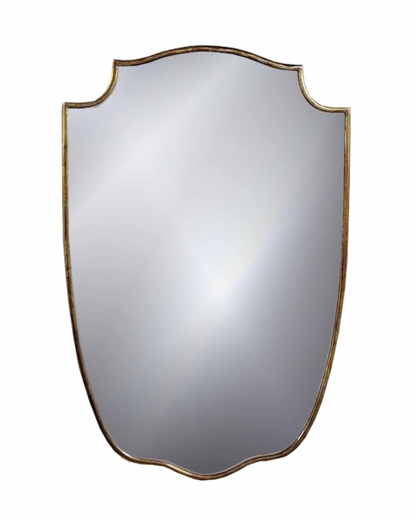 Espejo de pared de latón con forma de escudo italiano