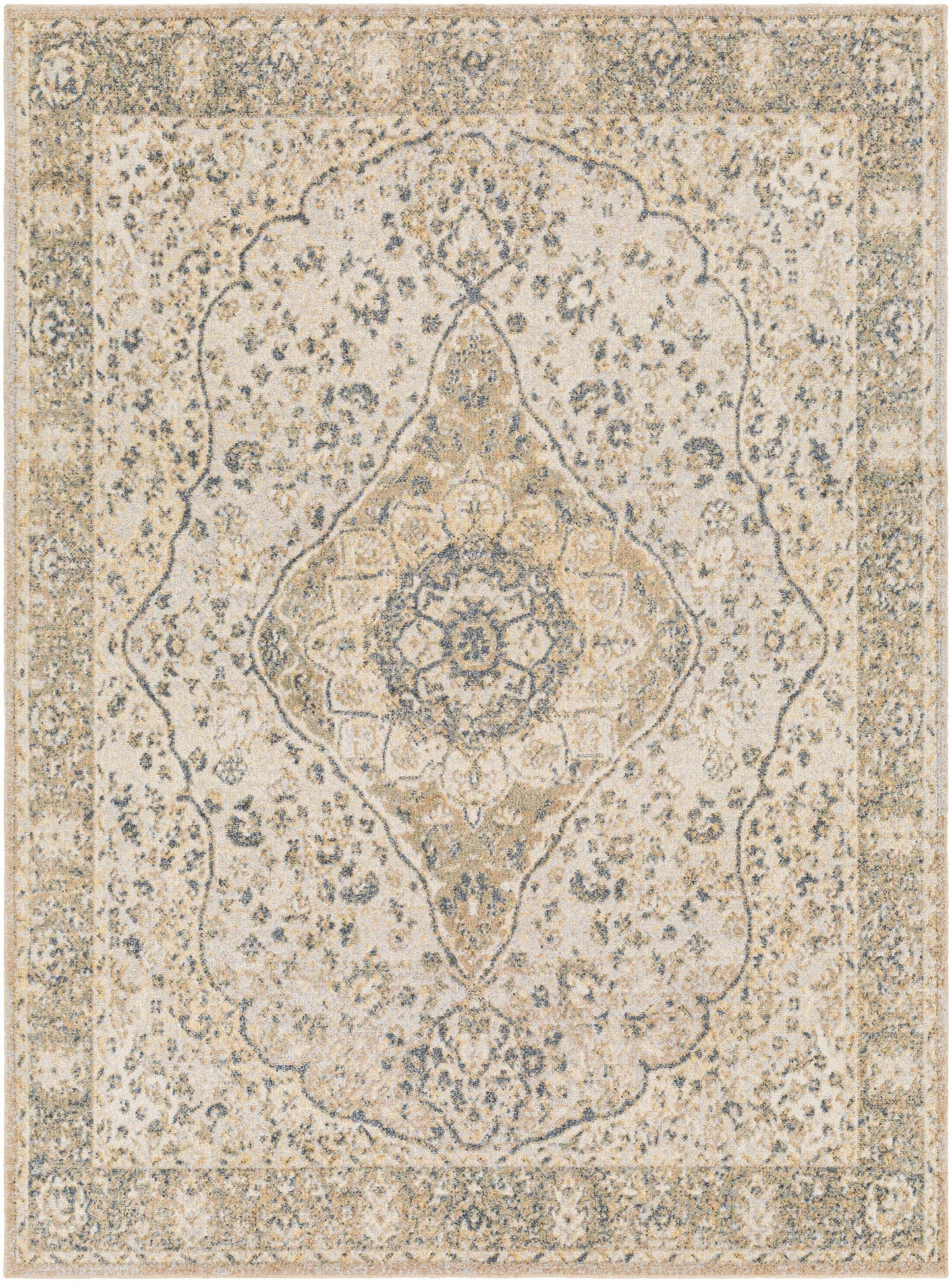 Washable Flat Pile Area Rug - Soft Durable Modern Design