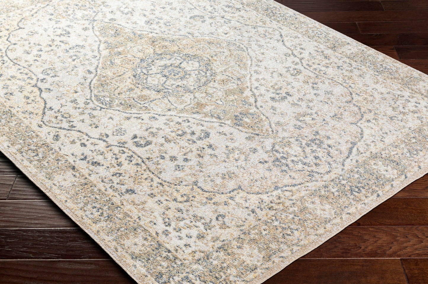 Washable Flat Pile Area Rug - Soft Durable Modern Design