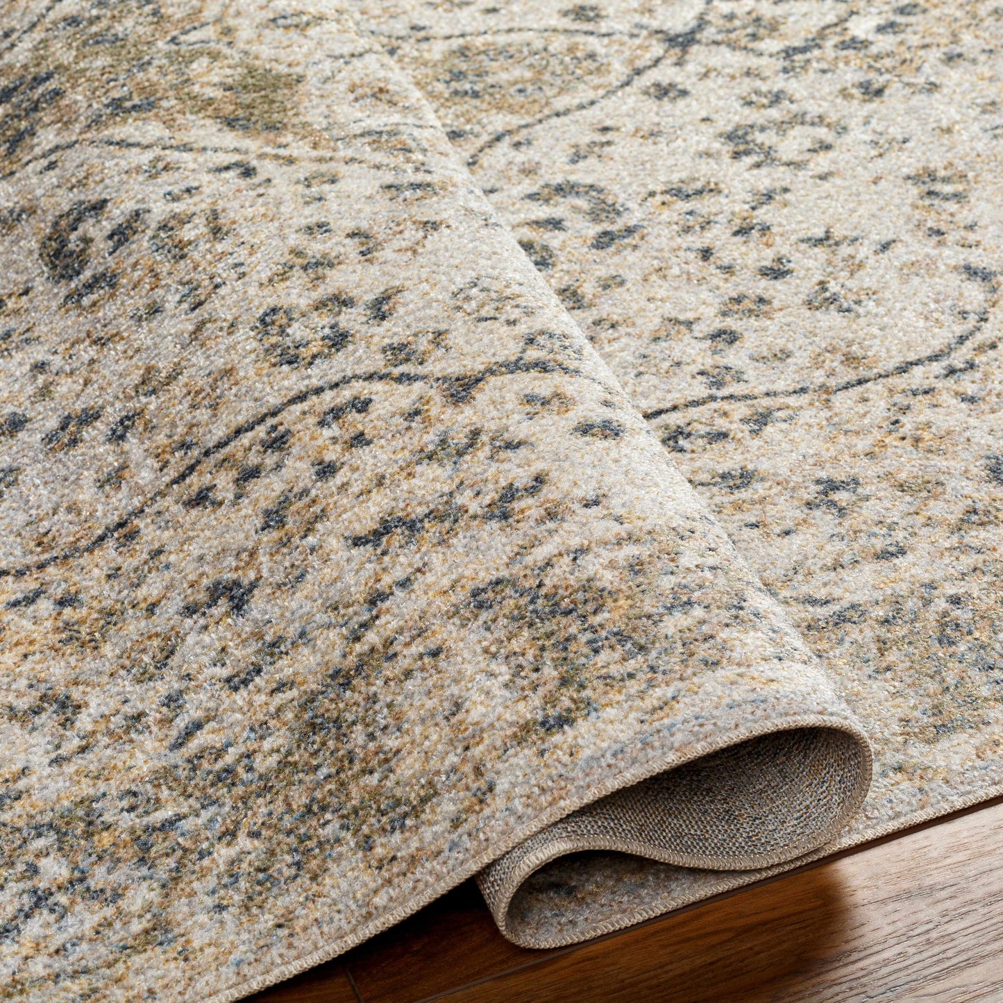 Washable Flat Pile Area Rug - Soft Durable Modern Design