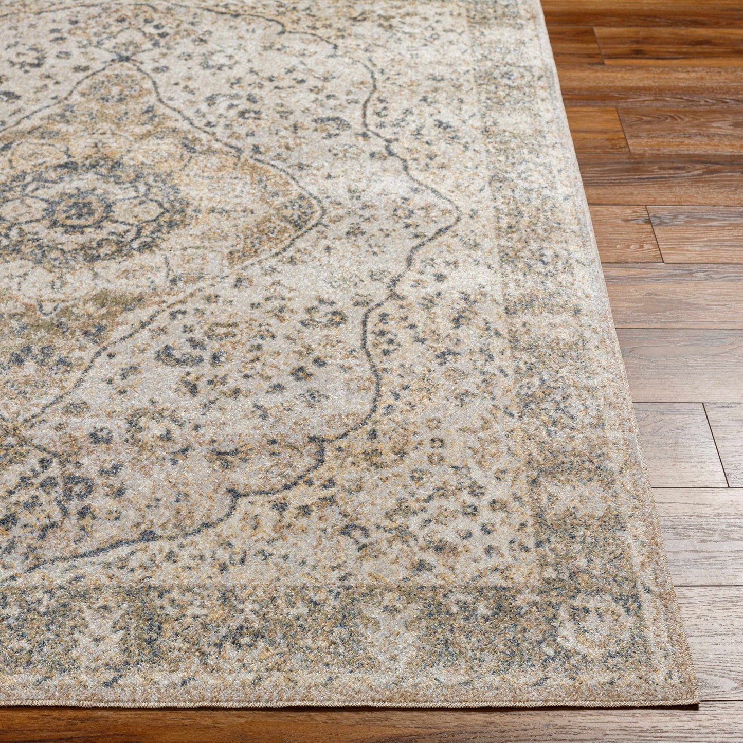 Washable Flat Pile Area Rug - Soft Durable Modern Design