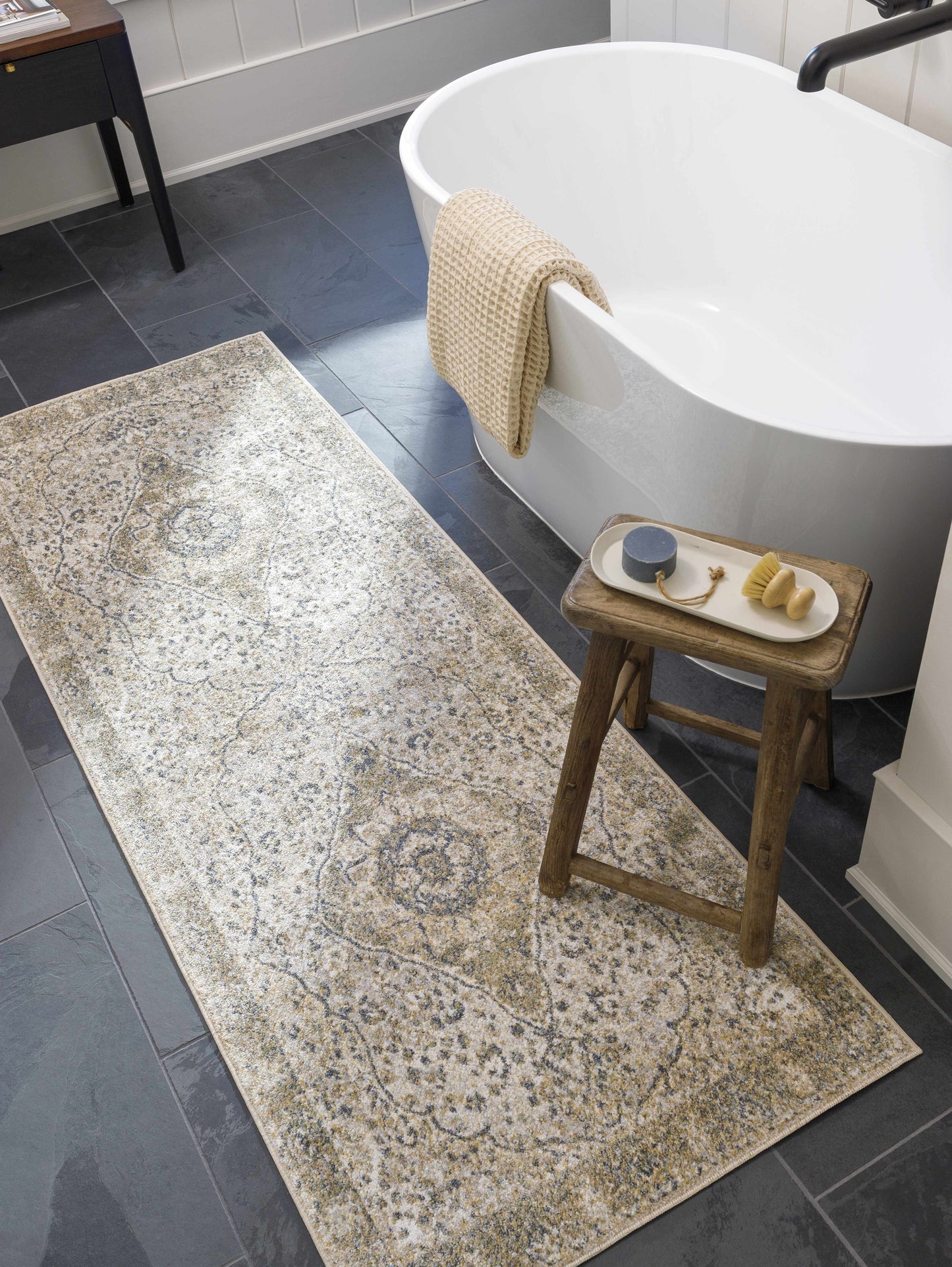 Washable Flat Pile Area Rug - Soft Durable Modern Design