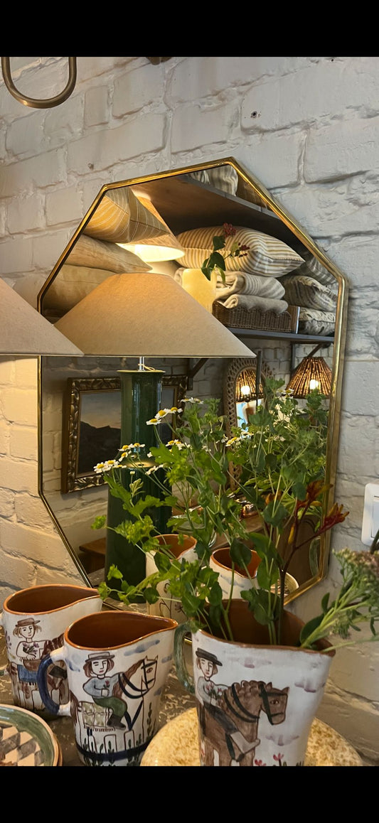 Custom Mirror - Octagone antique Brass Wall Mirrors
