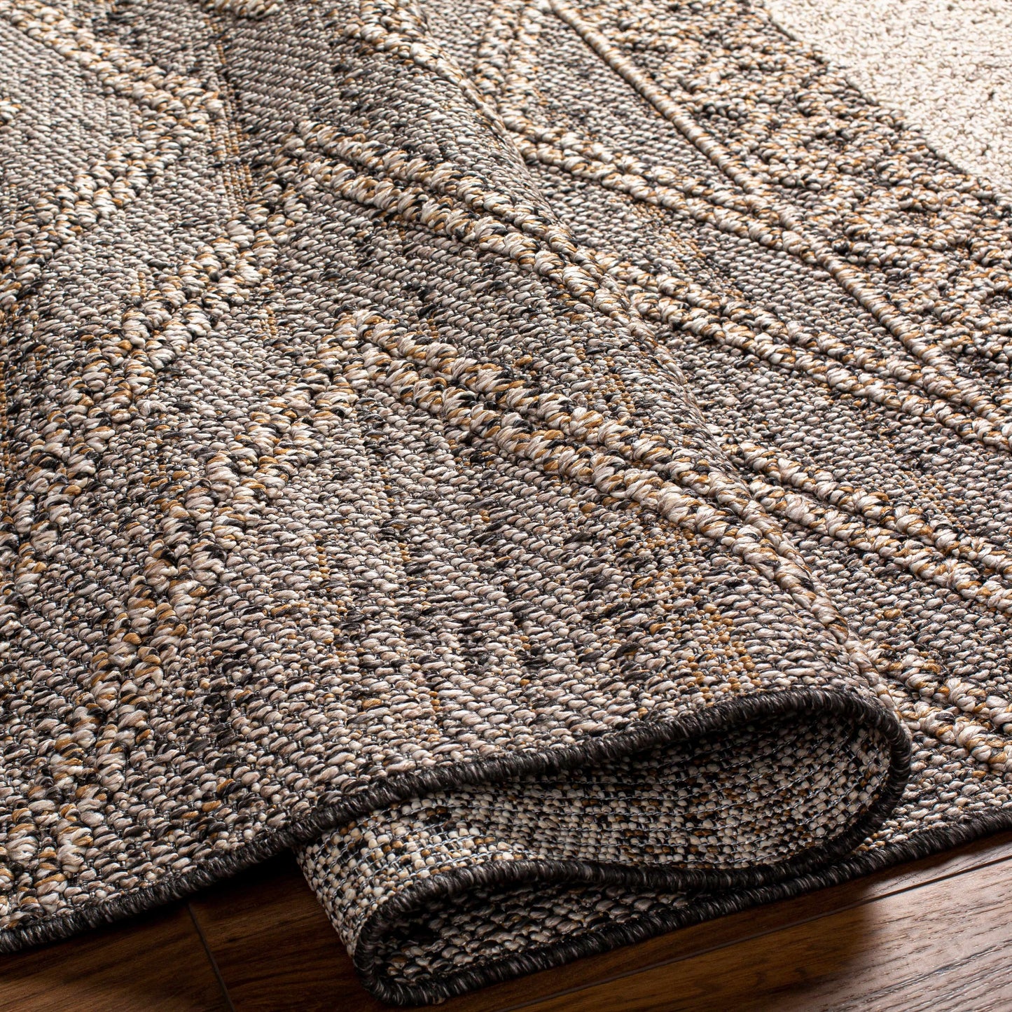 Beige and Charcoal Area Rug - Stylish Modern Home Decor