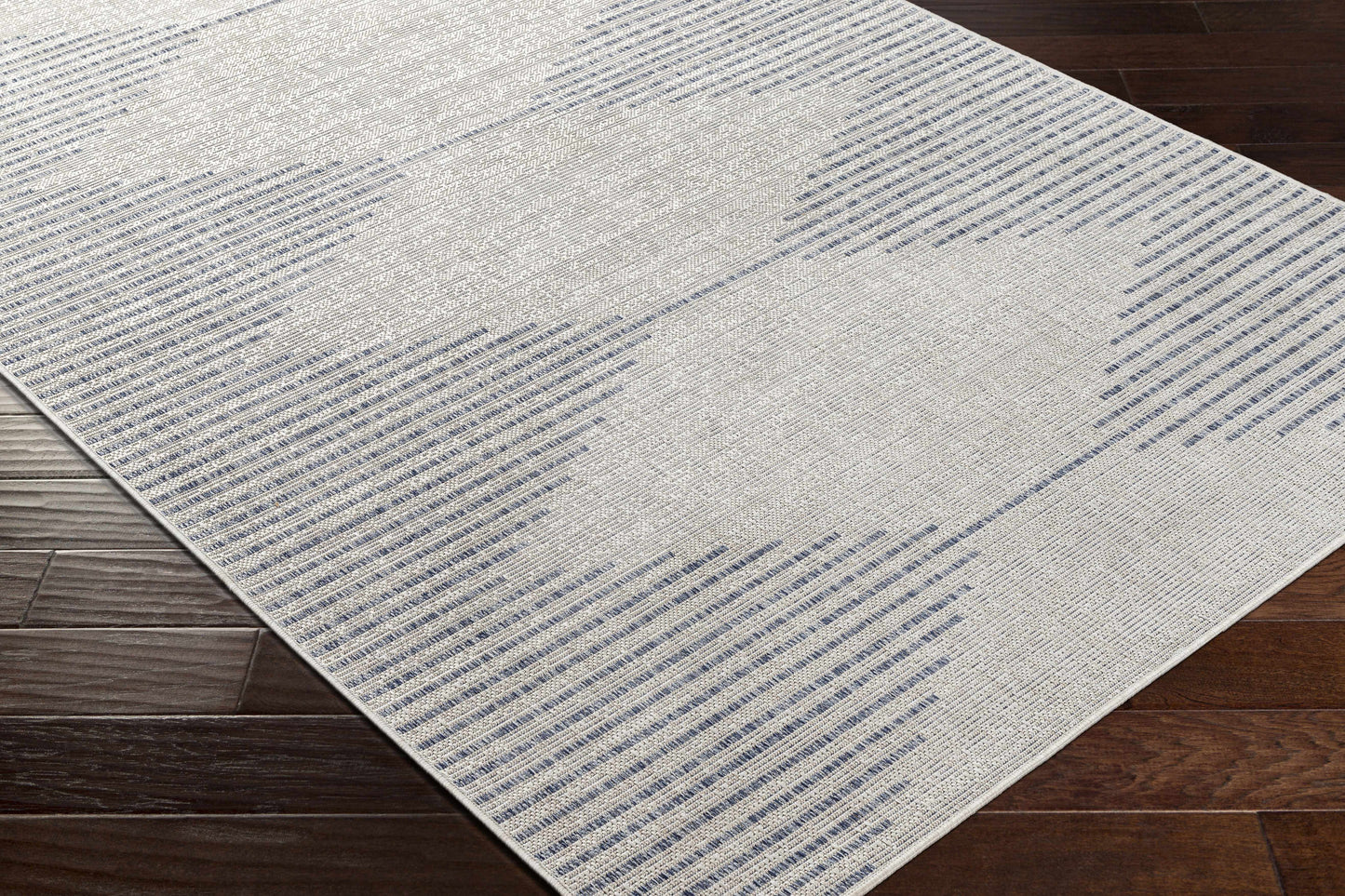 Gray Blue Outdoor Area Rug - Patio and Deck Mat