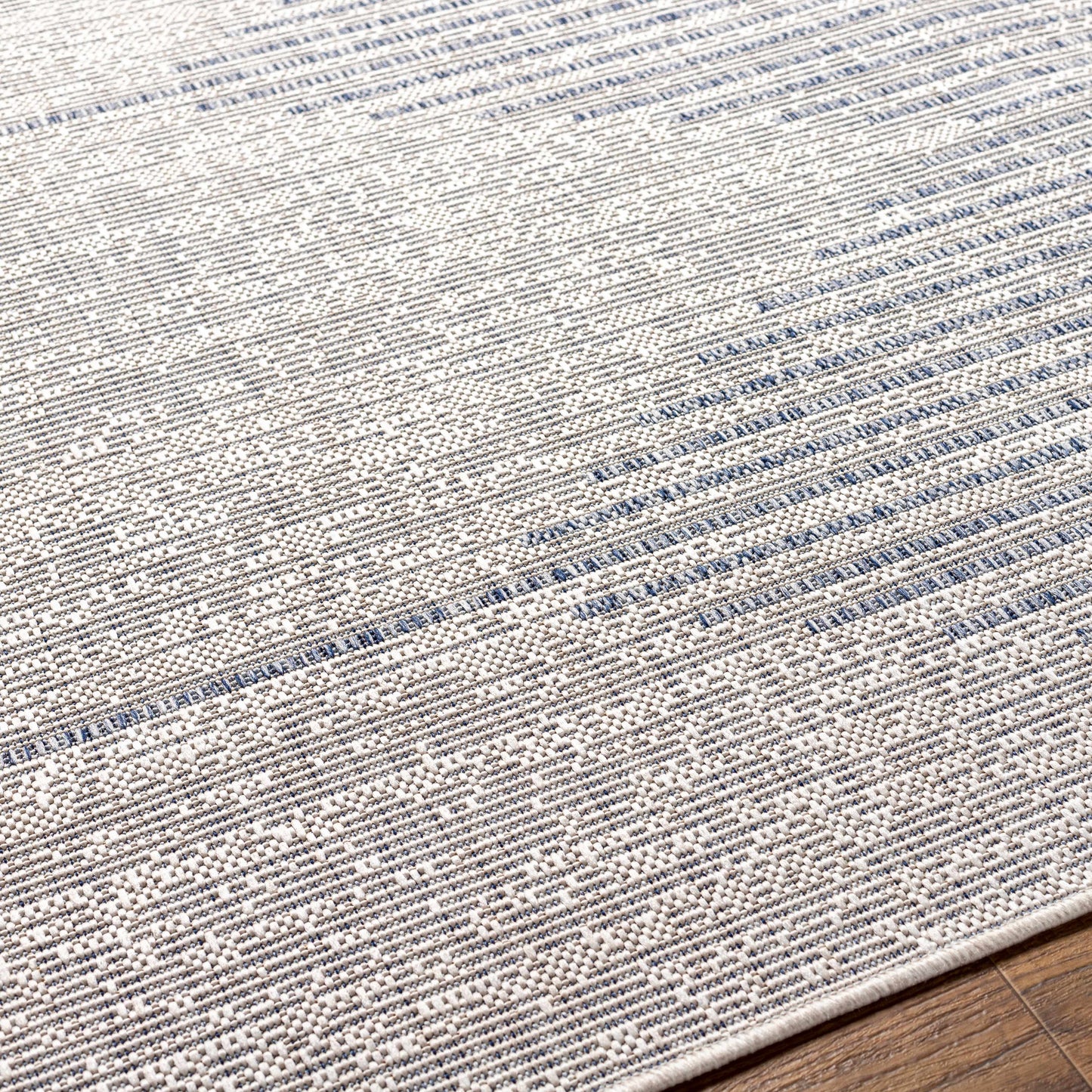 Gray Blue Outdoor Area Rug - Patio and Deck Mat