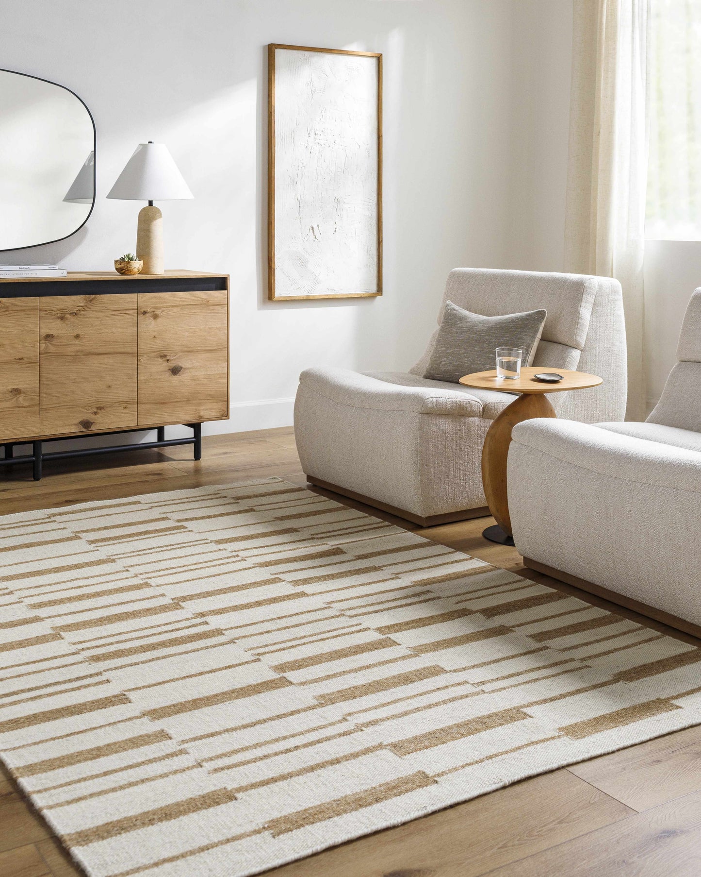 Modern Geometric Area Rug - Elegant Living Room or Bedroom Decor