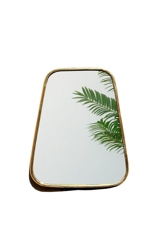 Espejo de pared dorado - Espejo triangular hecho a mano