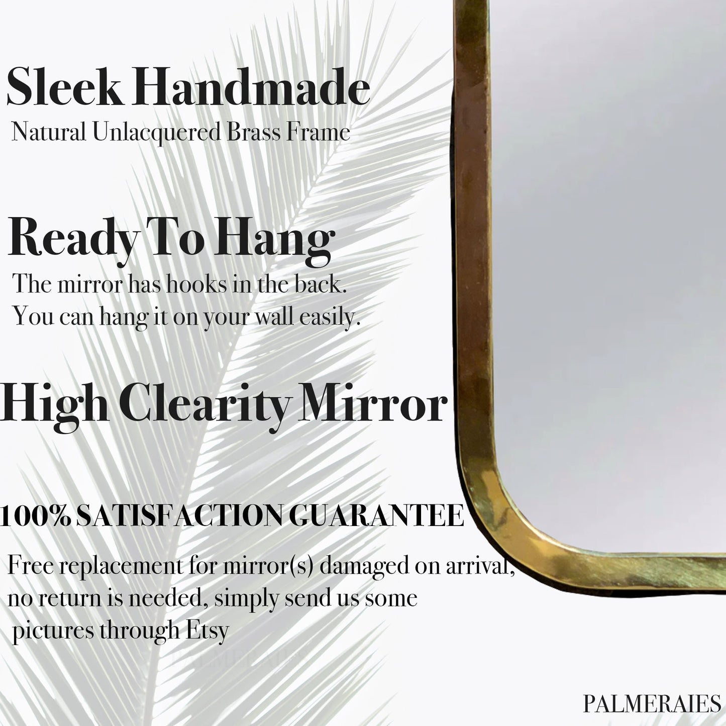 Gold Mirror, Brass Mirror, Handmade Mirror, Bathroom Mirror, Golden wall Mirror