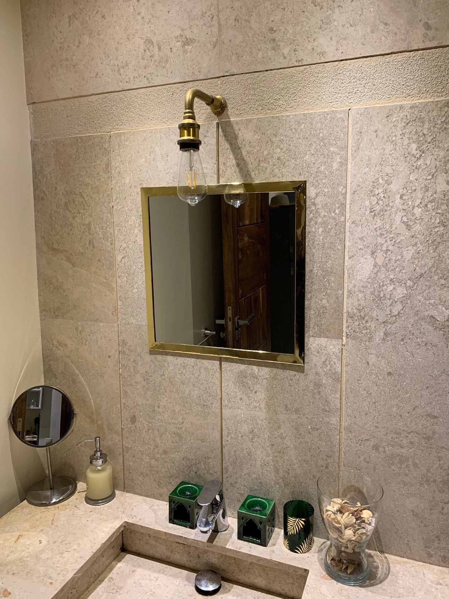 Gold Square Mirror - unlacquered Brass Mirror