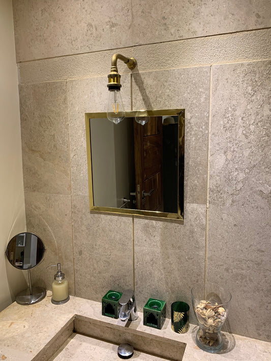 Miroir carré doré - miroir en laiton non laqué