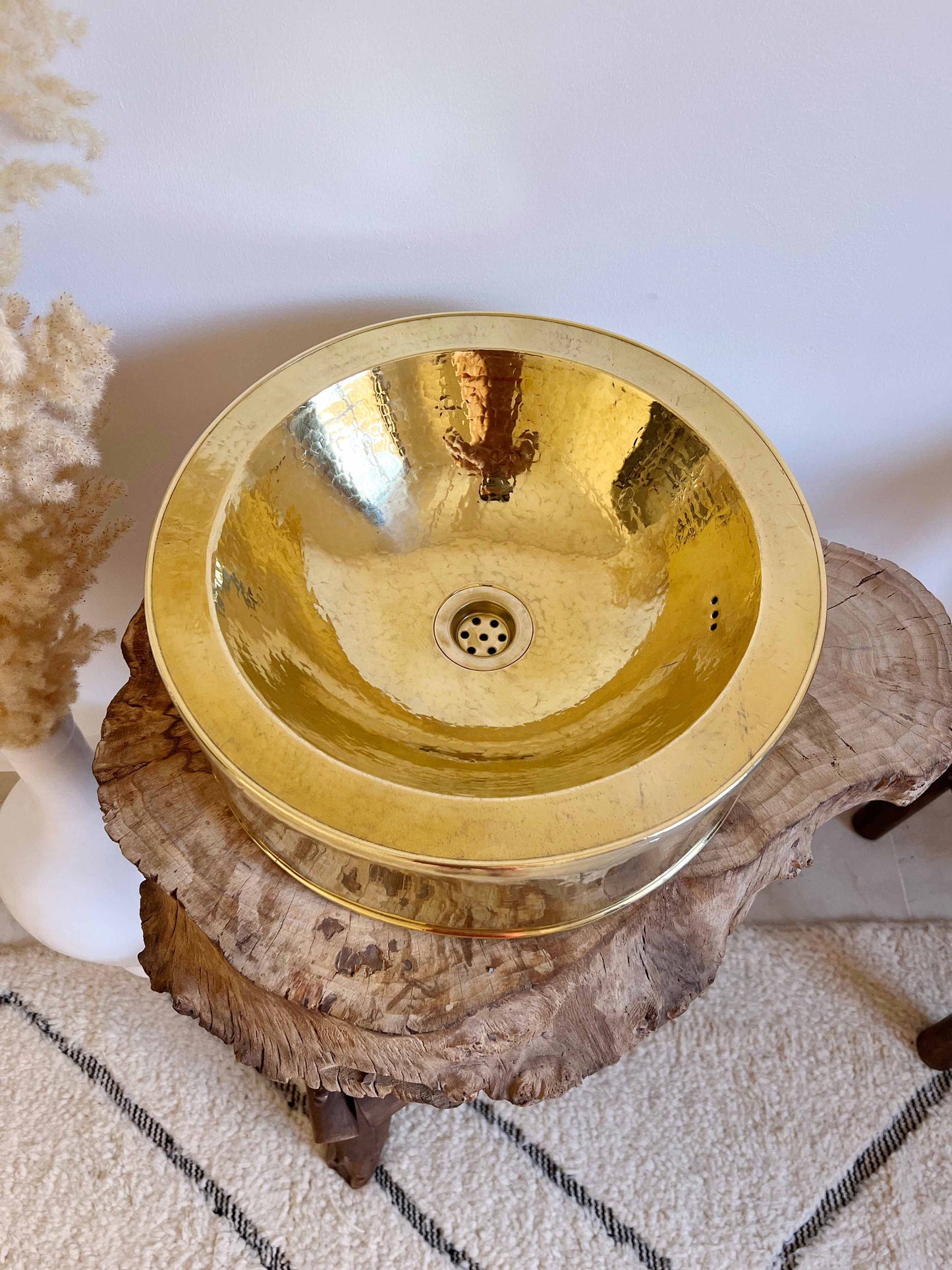 Copper Brass Basin Sink - Hammered circled Bathroom Sink
