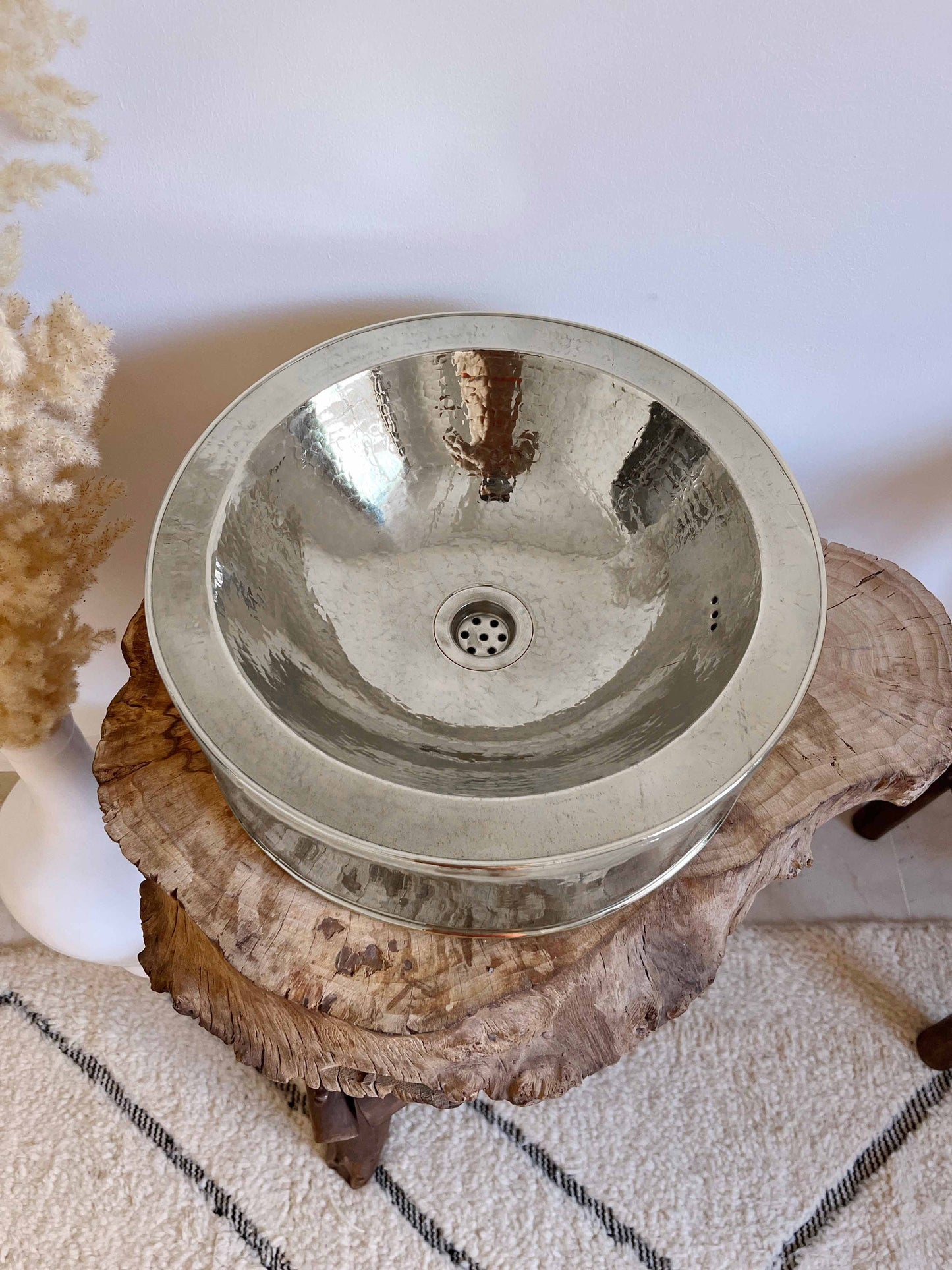 Copper Brass Basin Sink - Hammered circled Bathroom Sink