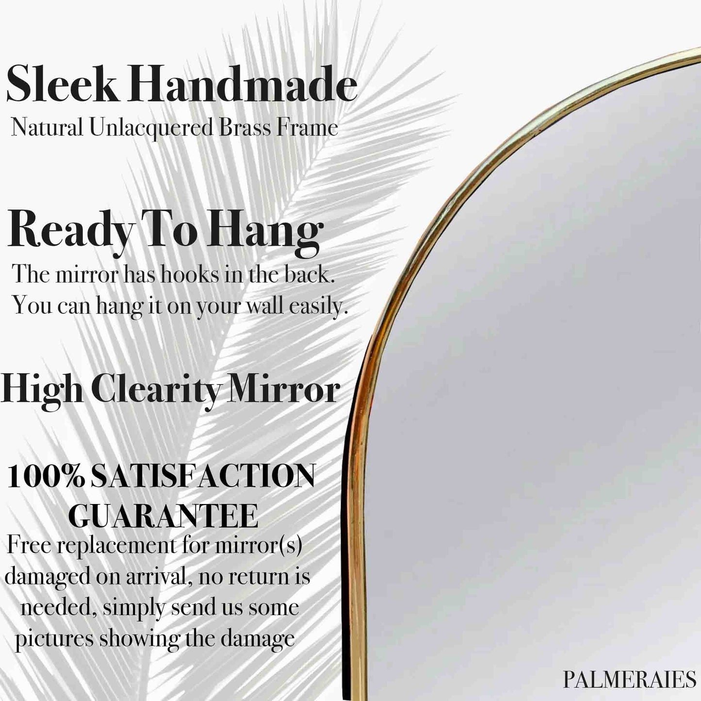 Curved Brass Mirror - Frame Wall Mirror