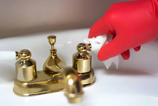 Luxury gold faucet closeup