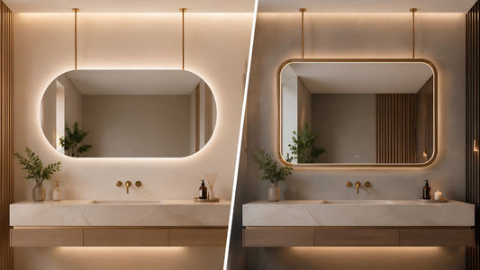 Frameless and framed suspended mirrors