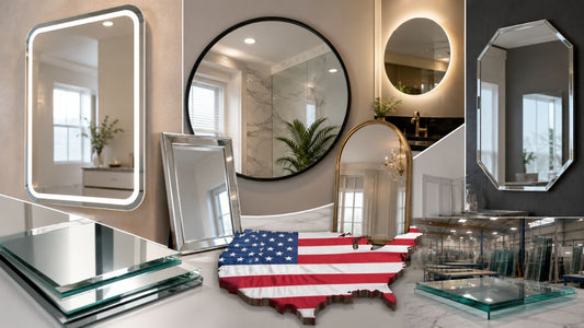 Premium quality mirrors in a modern showroom.